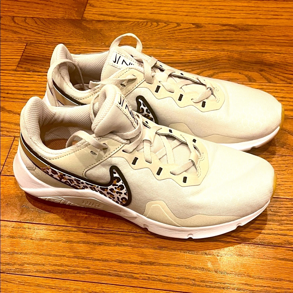 Nike White Sneakers with Black Accents